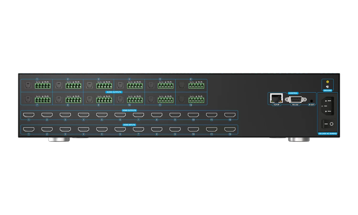 BG-8K-1212MA | 12x12 8K UHD HDMI 2.1 Matrix Switcher with Audio De-embedder (8K60, 4K120 4:4:4 10bit VRR, FVA, ALLM support) BG-8K-1212MA | 12x12 8K UHD HDMI 2.1 Matrix Switcher with Audio De-embedder (8K60, 4K120 4:4:4 10bit VRR, FVA, ALLM support)