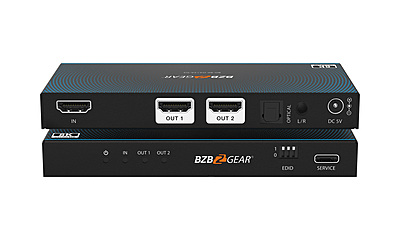 BG-8K-DA12A-G2 | 1x2 8K UHD HDMI 2.1 48Gbps Splitter with Auto Downscaling/Audio De-embedder