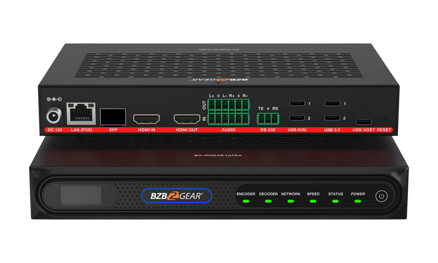 BG-IPGEAR-ULTRA | 4K UHD HDMI 2.0 Over IP Multicast Transceiver with Seamless Matrix Switching/Video Wall/MultiView/KVM/USB 2.0/POE Support
