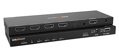 1x4 4K UHD HDMI Splitter with Down-Scaler w/Digital and Analog Audio Output | BG-DA-1X4AS